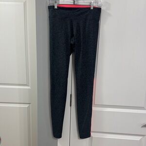 Under Armour Charcoal Heather Leggings with Pink Trim